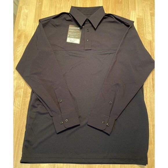 Elbeco CX360 Black Long Sleeve Polyester Shirt 17/17.5 34/35 - Picture 1 of 3